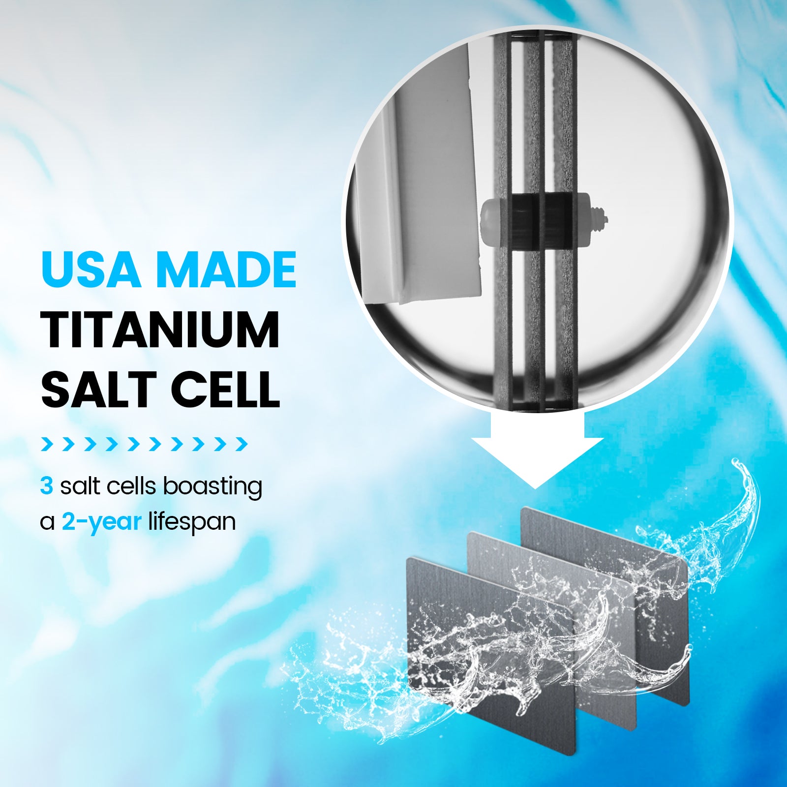 Westaho Salt Chlorine Generator with USA Titanium Cell for above Ground Pools, 15,000 Gallons