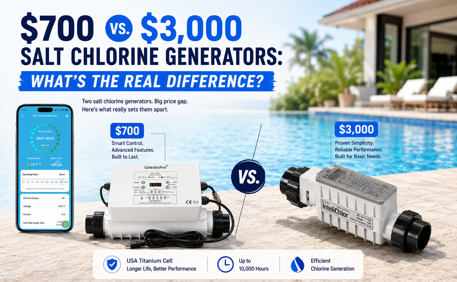 $700 vs. $3,000 Salt Chlorine Generators: What's the Real Difference?